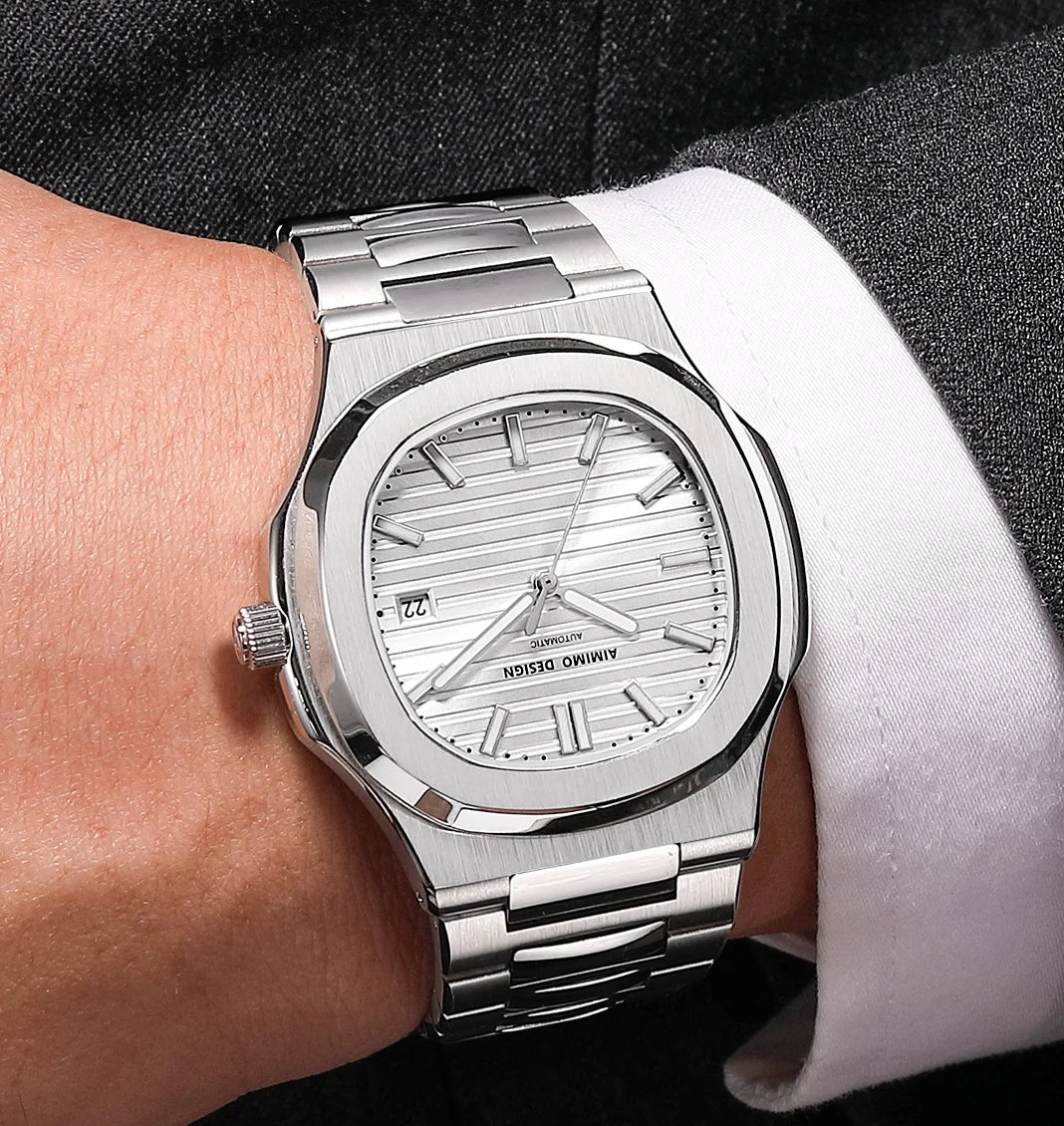 AIMIMO DESIGN Men Clock MIYOTA-8215 Automatic Mechanical Watches Men Double-Side Sapphire Glass Watch Luminous