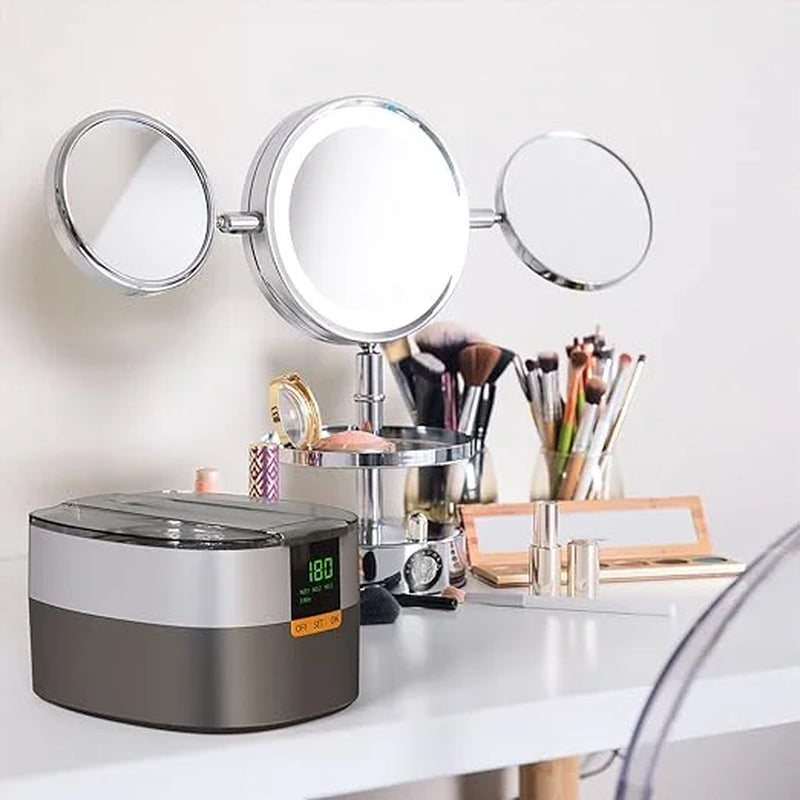 Ultrasonic Jewelry Cleaner, 750Ml Sonic Cleaner with Digital Timer for Eyeglasses, Rings, Coins,Silver,Denture Ultrasonic Cleaner Solution for Gifts