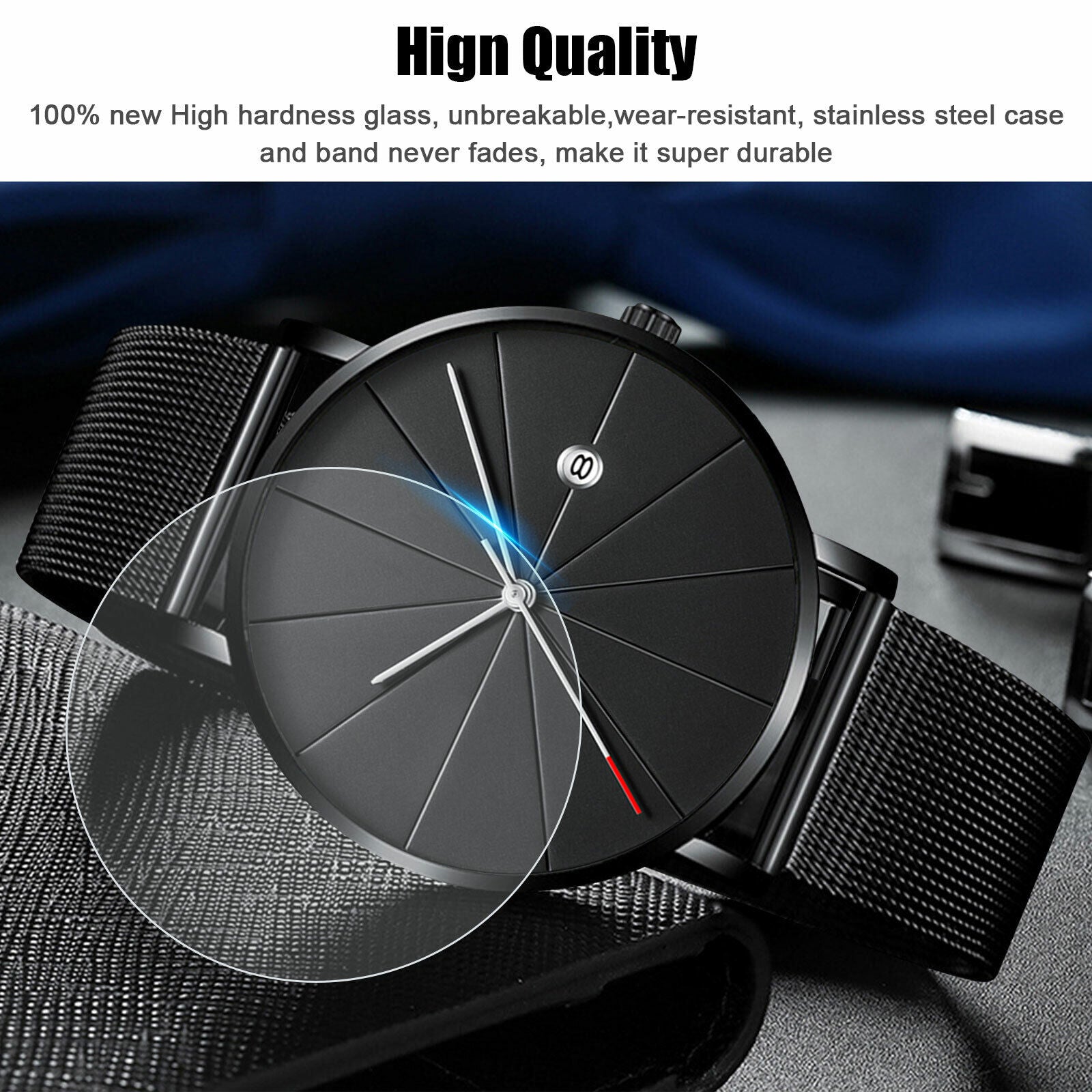 Trendy Men'S Ultra Thin Minimalist Quartz Watch Stainless Steel Sport Wristwatch