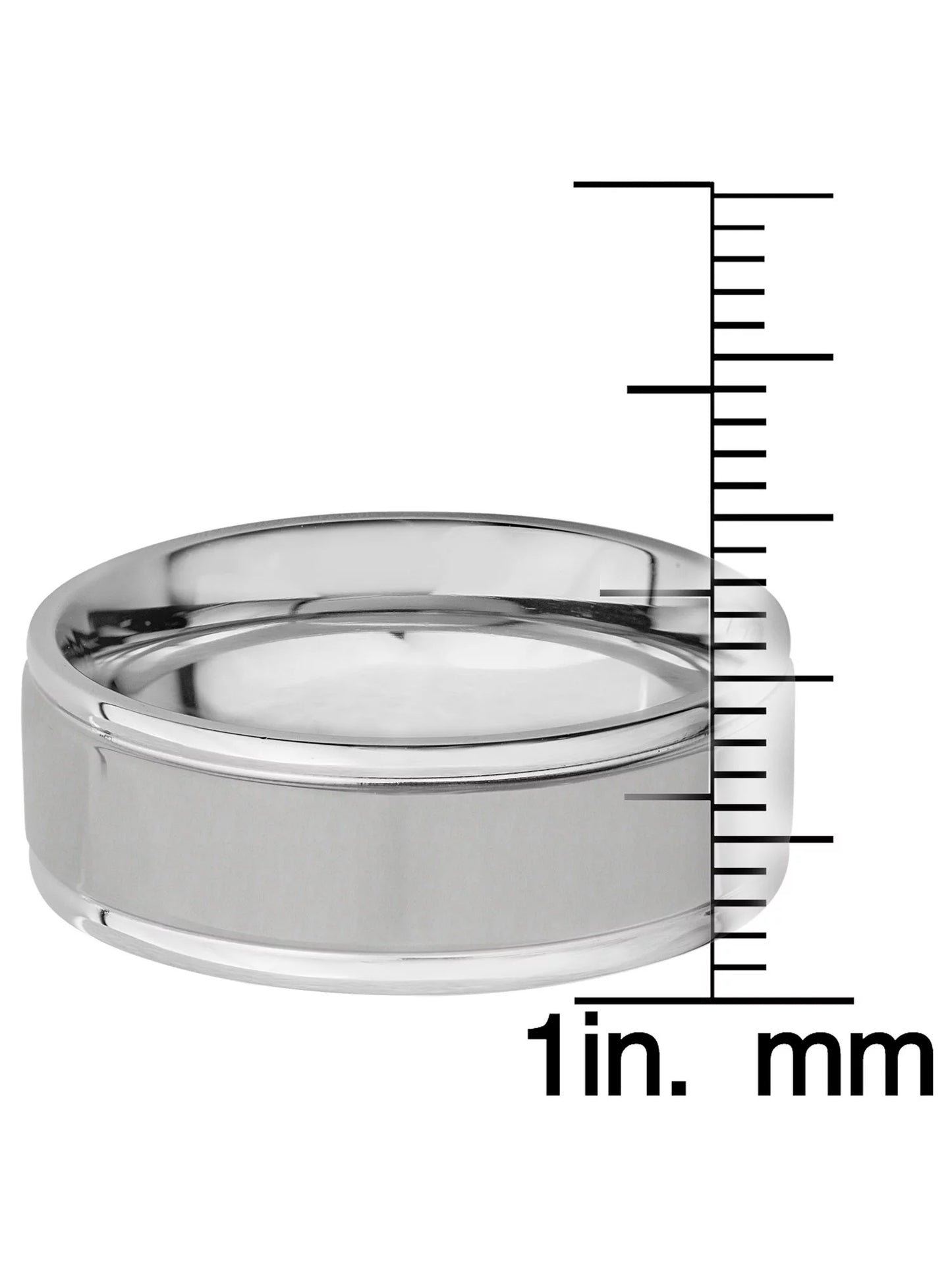Stainless Steel Dual Finish Grooved Ring (8Mm)