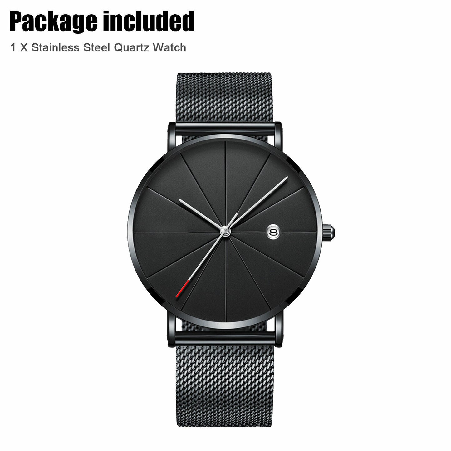 Trendy Men'S Ultra Thin Minimalist Quartz Watch Stainless Steel Sport Wristwatch