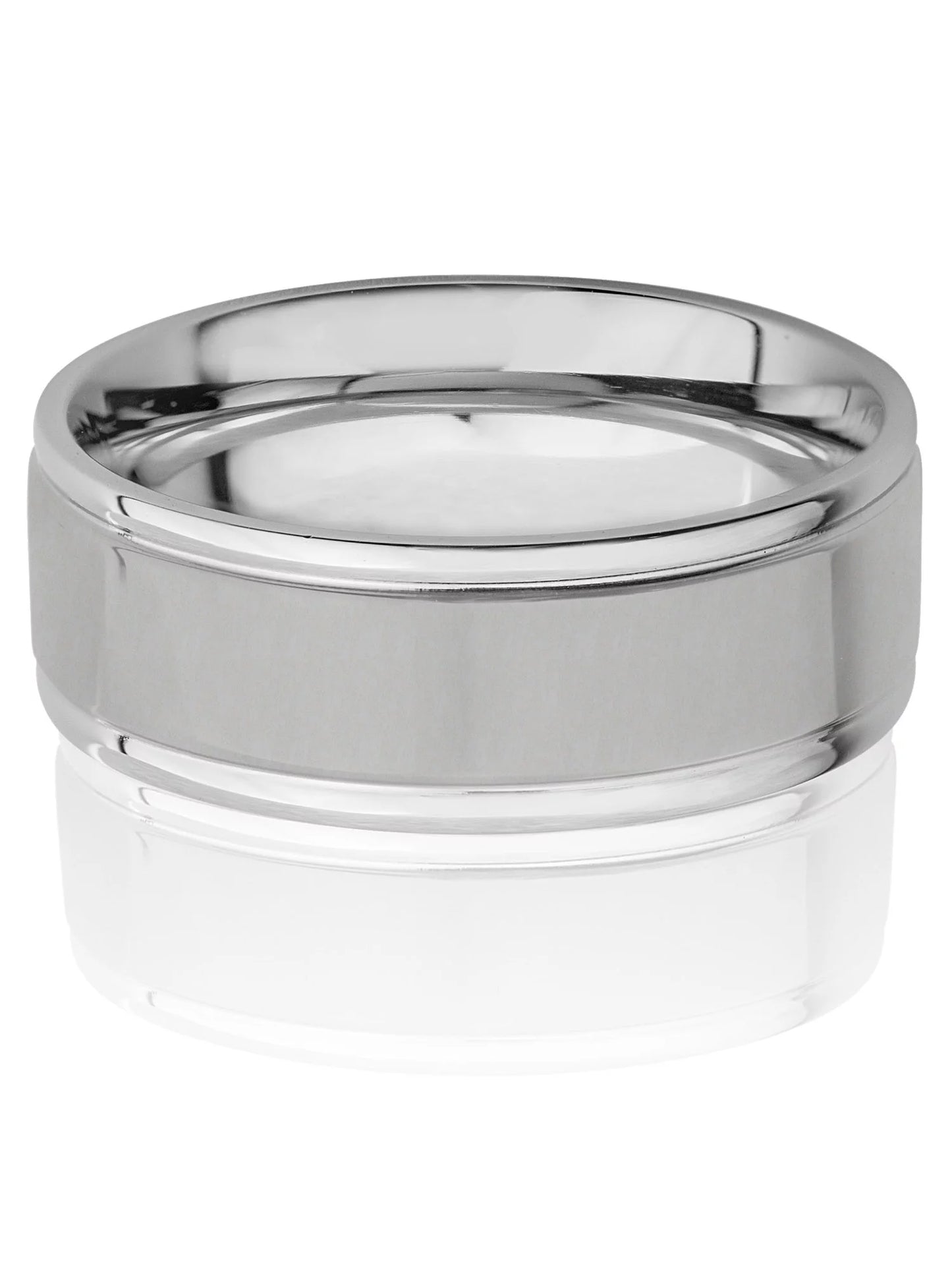 Stainless Steel Dual Finish Grooved Ring (8Mm)