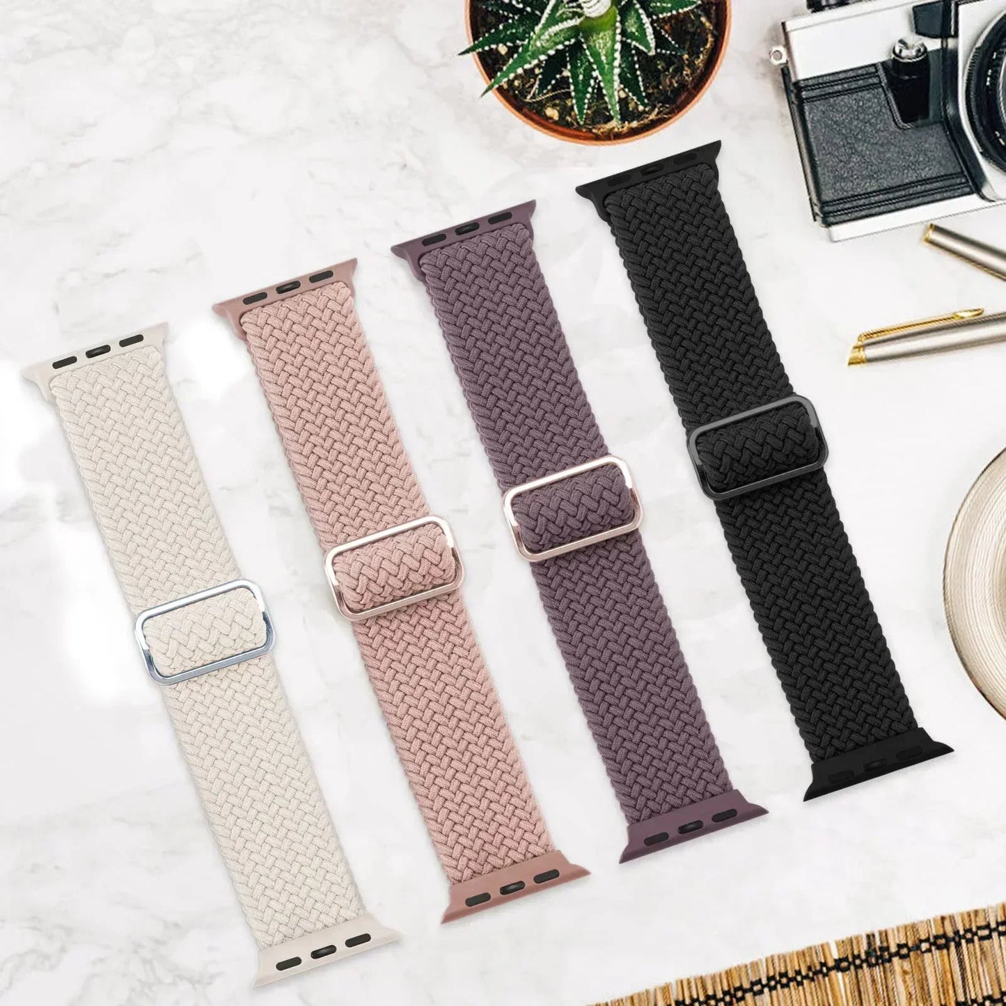 Braided Loop for Apple Watch Strap 44Mm 40Mm 45Mm 41Mm 42Mm 38Mm 49Mm Elastic Solo Bracelet Iwatch Series 7 Se 3 6 Ultra 8 Band