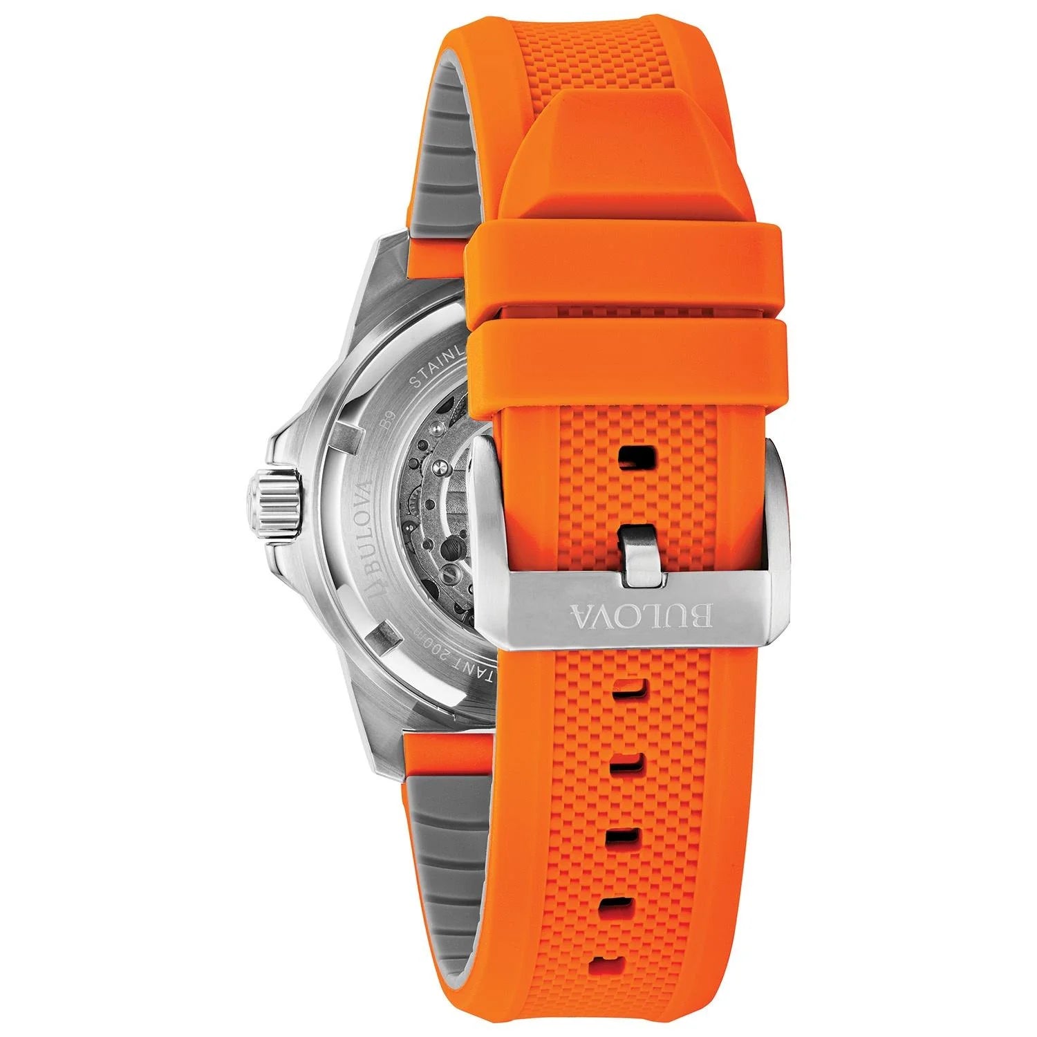 Men'S Marine Star Automatic Orange Strap Watch - 98A226